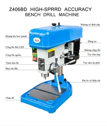 cấu tạo máy khoan bàn 